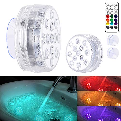LOFTEK Submersible Pond Lights Remote Control (RF), 13 LED Extra Bright Color Changing