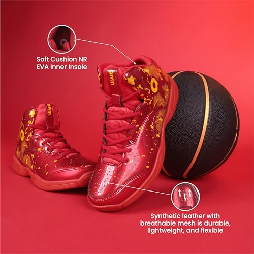 Image of Aivin Wave Pro Men's Basketball Shoes | Durable Rubber Sole | Indoor & Outdoor Court Shoes | Soft Cushion NR EVA Inner Insole I High-Performance Footwear for Basketball Enthusiast