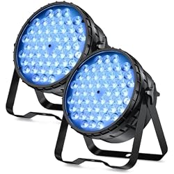BETOPPER DJ Light 2 Pack, 54x3W LED Par Lights, DMX Stage Lights Sound Activated, Strobe Wash Lighting for Wedding, Church, Party, Club, Concert and Festival Events (2)
