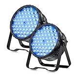 BETOPPER DJ Light 2 Pack, 54x3W LED Par Lights, DMX Stage Lights Sound Activated, Strobe Wash Lighting for Wedding, Church, Party, Club, Concert and Festival Events (2)