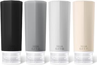 100ml Travel Bottles for Toiletries, Opret 4 Pack 3.4oz Leak Proof Refillable Squeezable Travel Containers TSA Approved BPA Free Travel Size Bottles for Shampoos, Conditioner and Lotion