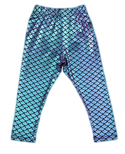 Baby Girls Clothes Mermaid Fish Scale Stretch High Waisted Leggings Pants Tights Toddler Girls Shiny Leggings Summer Outfits2