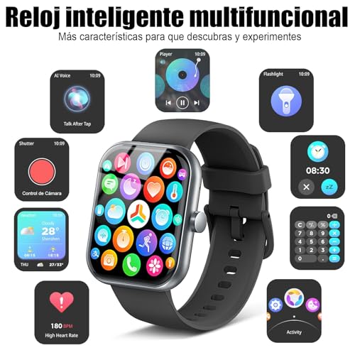 Image of Smart Watch for Men Women (Answer /Make Call), 1.83 inch HD Touchscreen Fitness Tracker, 110+ Sport Modes, Fitness Watch with Heart Rate /Sleep Monitor /Step, IP68 Waterproof Smartwatch for Android,Purple