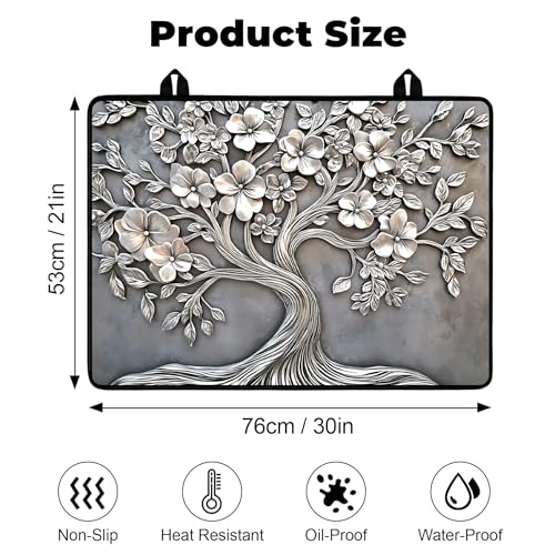 Image of Stove Top Cover for Glass Electric Stove (Tree, 30 inch x 21 inch)