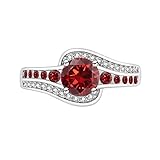 Anillos De Mujer, Anillo Solitario Brillante De Talla Redonda Para Mujer, Anillo De Compromiso O Boda Para Ella, Zafiro, Esmeralda, Amatista, Rubí, Banda De Diamantes Simulados, Joyería De Cóctel,
