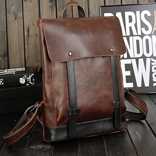 NUBEN mochila masculina de ombro estilo faculdade couro bovino sintético casual