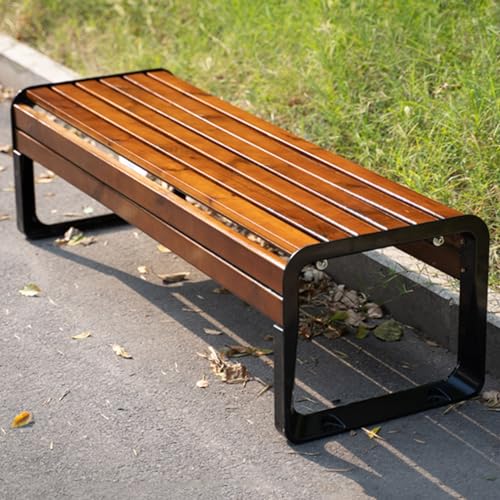 Banc de jardin extérieur résistant aux intempéries et bois moderne