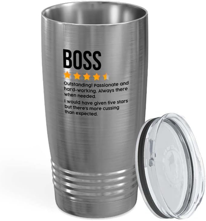 Leadership Stainless Viking Tumbler 20oz - Boss Review - Encouragement Mentor Work Positivity Entrepreneur Accountability Lady Boss Inspirational