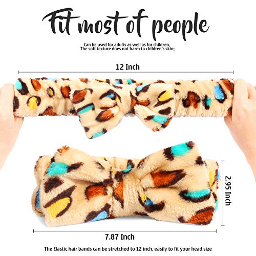 Teenitor 9Pcs Bow Headbands,Soft Carol Fleece Hairlace Hairbands For Washing Face Makeup Shower, Women Fuzzy Headbands Spa Party Headbands #TOP1