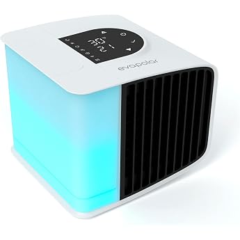Cooling Fan for Desk - Portable Air Conditioners - Small Ice Fan for Tent - Mini Swamp Cooler - Evasmart White Evasmart