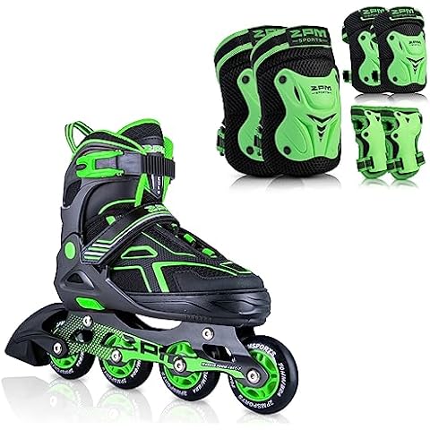 2PM SPORTS Green M Inline Skates & Green M Protective Gear Set Cover