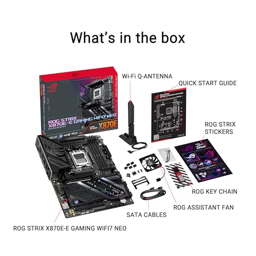 Image of ASUS ROG Strix X870E-E Gaming WIFI7 NEO, AMD ATX Motherboard, 18+2+2 Power Stages, DDR5 Slots, Five M.2 Slots, PCIe 5.0 with Full Support for Next-gen GPUs, Wi-Fi 7, Dual USB4
