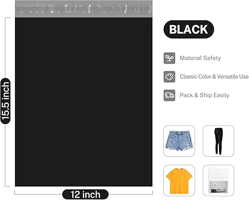 Miniatura 163 de Metronic Sobres de polietileno de 12 x 15.5 pulgadas, paquete de 100 bolsas de envío, bolsas de correo adhesivas fuertes, impermeables y a prueba