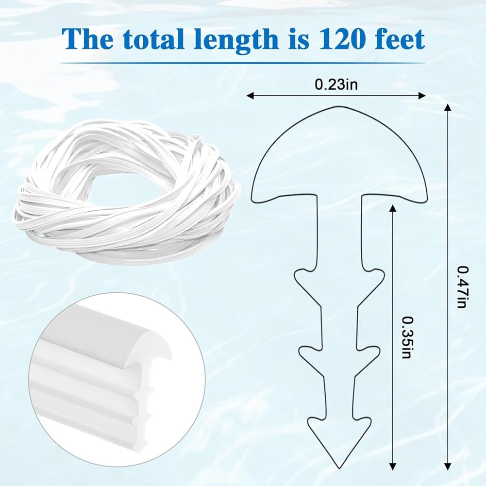 36,6 M Liner Lock Piscina empotrable, cuña de perlas, rodillo de bloqueo de pavimento, juego de parches para piscinas elevadas