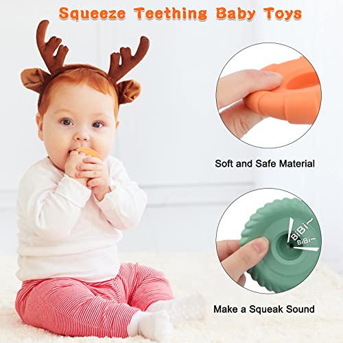 Fuwane 7Pcs Dinosaur Baby Stacking Toys, Nesting Circle Toy Soft Building Rings Stacker & Teethers Squeeze Play With Early Educational Toy For 6 9 12 15 18 Months Baby Toddler Boy Girl Gifts #TOP1