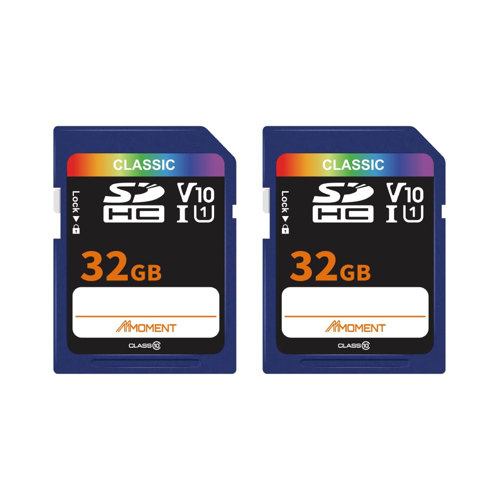 MMOMENT 32GB (2Pack) Full-Size SD, SDHC Card Compatible with Camera Full HD Video, PC, UHS-I, U1, V10, Class 10, Read Speed Up to 97 MB/s,Write Speed Up to 25MB/s