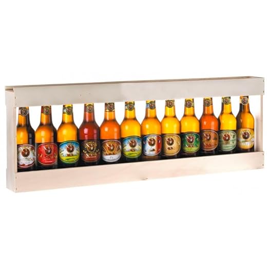 Lot 15 bières Brasserie Gasconha avec Caisse Bois - Coffret degustation biere avec etiquette bouteille personnalisable pour prénom, logo, message… [ Coffret biere blonde ]