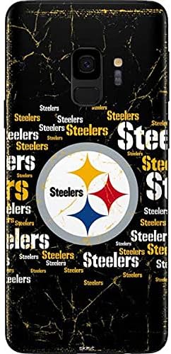 Skinit Decal Phone Skin Compatible with Samsung Galaxy S9 - Officially Licensed NFL Pittsburgh Steelers Black Blast Design