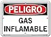 VESTIL DANGER SIGN SI-D-20-B-PS-040-S POLYSTYRENE .040" overall size 12.5"W x 9.5"H Flammable Gas GAS INFLAMABLE