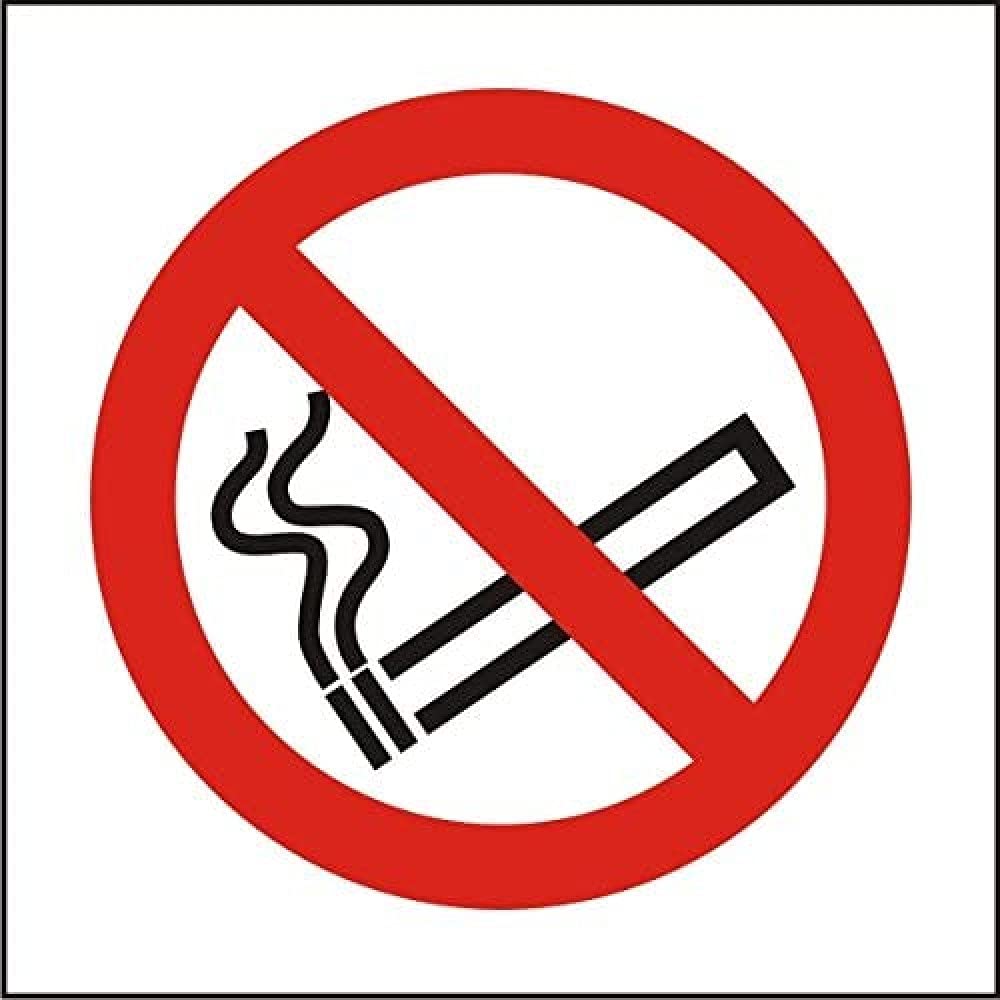 Seco No Smoking Pictogram Sign, 150mm x 150mm - 1mm Semi Rigid Plastic