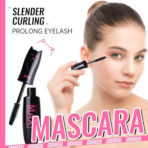 Mascara Volume Mascara Brown-Volumising and Lengthening Long-lasting Smooth Waterproof Smudge-proof Conditioning Lashes, Long False Lash Effect Mascara Volumising Fragrance Free Eye Makeup - Image 6