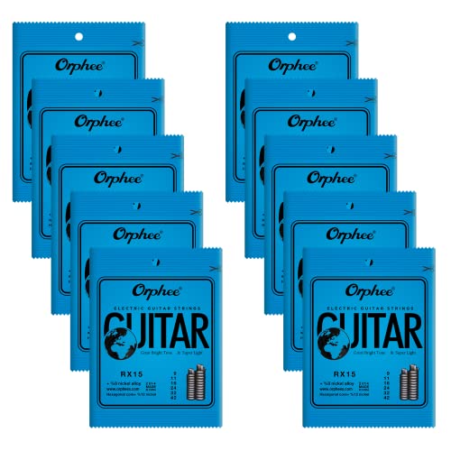 POGOLAB Guitar Strings Electric Guitar Strings 6 String Set - Thin, 09-42, 10 Pack