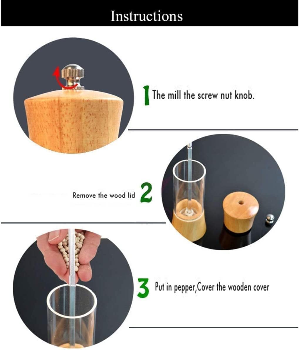 Macinapepe da Cucina Set macina Sale e Pepe Manuale, Nucleo in Ceramica Regolabile, macina Sale Marino, Shaker per spezie a Lunga Durata e conservazione Fresca