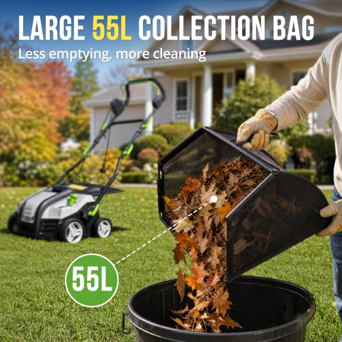 Image of Aspiron 16 inch Artificial Turf Sweeper 2000w Turf Sweeper 15Amp Lawn Sweeper