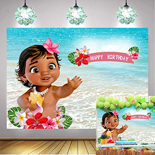 Baby Moana telón de fondo para fiesta de cumpleaños, pancarta de decoración de fiesta de...