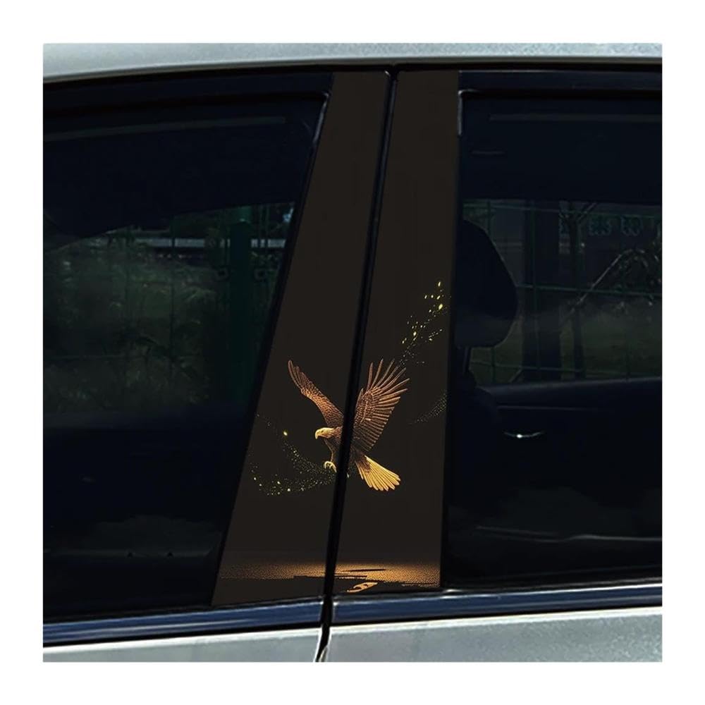 Body Parts 2PCS Car B-Pillar Cover Scratches Waterproof Decals Flying Eagle Car Stickers DIY(C)