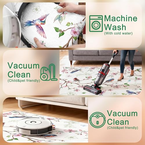 Tapete corredor lavable 2x6 floral ave miniatura 7