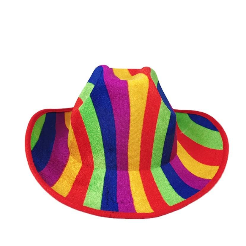 Rainbow Cowboy Hat for Men and Women – Unisex Adult Texan Cowgirl Hat Fancy Dress Party Accessory — image 1