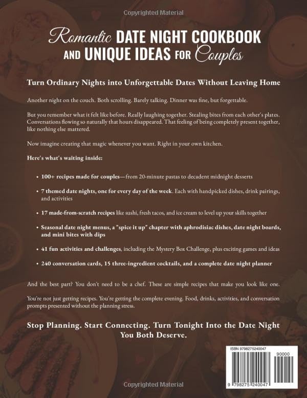 Romantic Date Night Cookbook & Unique Ideas for Couples: 100+ Simple and Delicious Cooking for Two Recipes, Games, and Fun Activities to Create the Perfect Intimate Date Night - slide 2
