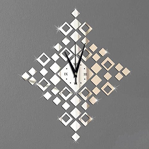 Horloge murale 3D chiffres romains de grande taille autocollante pour salon et maison moderne