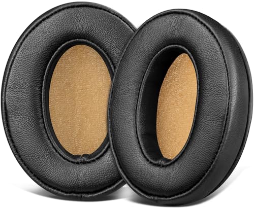 SOULWIT Lambskin Replacement Ear Pads for Sennheiser Momentum 2.0 (M2)/HD1 Wireless Over/Around Ear Headphones, Cushions with Noise Isolation Memory Foam - Black
