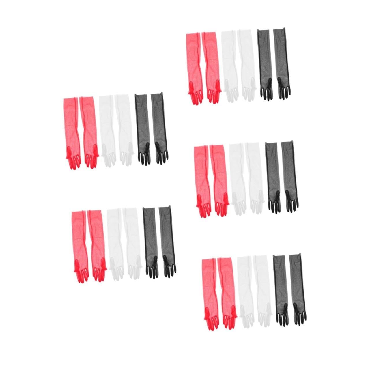 Healeved 15 Pares Guantes Largos de Tul para Novia Mangas de Malla Transpirable para Boda Fiesta de Té y Disfraz de Halloween Cubre Brazos Elegantes para Mujer