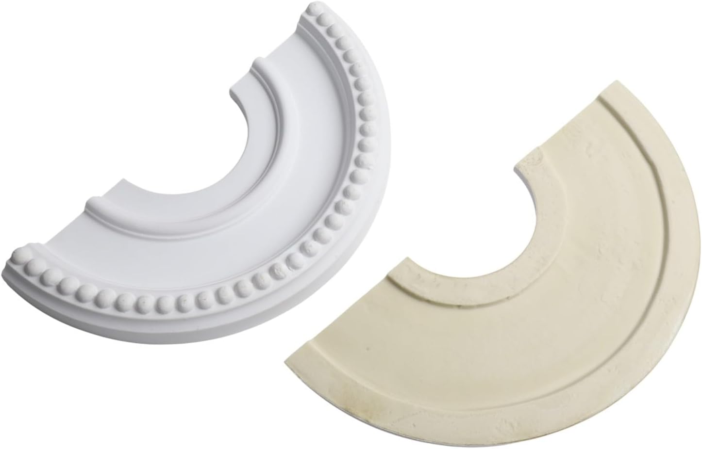 Round Split Ceiling Medallion for Fan and Light Fixtures, 12.4 Inch PU Decorative Cover Plate to Hide Imperfections, for Easy Install No Drilling Required, White