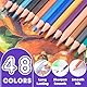 WISYOK Buntstifte Set 48 Farben, Sechseckige Farbstifte, Holzstifte, Colored Pencils im Kartonetui für Schulanfänger