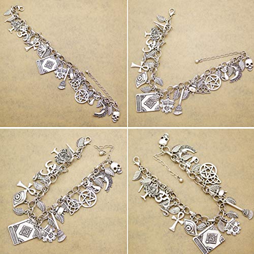 RechicGu Vintage 2pcs Fairy Tale Movie Lucky Myth Charms Friendship Cuff Bangle Bracelet Wicca Gift3