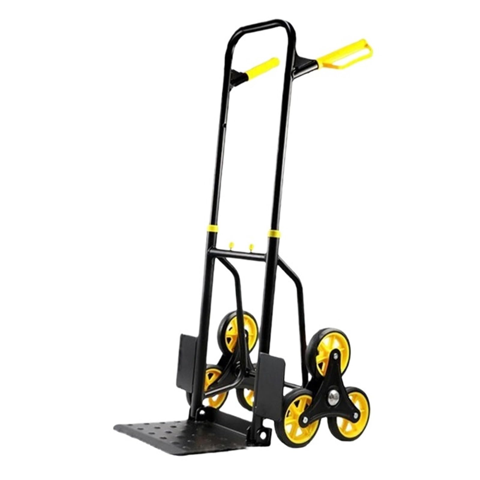 Chariot pliable escalier jaune pour transporter des marchandises