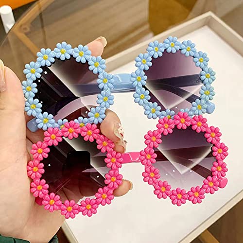 Daisy Sunglasses for Kids with UV400 Protection, 6 Pack Round Flower Sunglasses for Girls, Boys Age 3-10 - Great Gift for Party Favors, Outdoor Beach and Birthday Party4