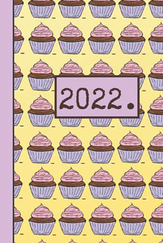 Daily Diary one page per day 2022: unique handmade cupcakes design| 6x9 | 368 pages |spaces for daily goals | meals and water trackers | notes | important events | contacts image 2