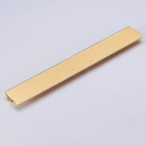 Tirador para puerta de armario de aleación de aluminio macizo, con perilla para cajón de baño, estilo moderno, dorado cepillado, con tornillo