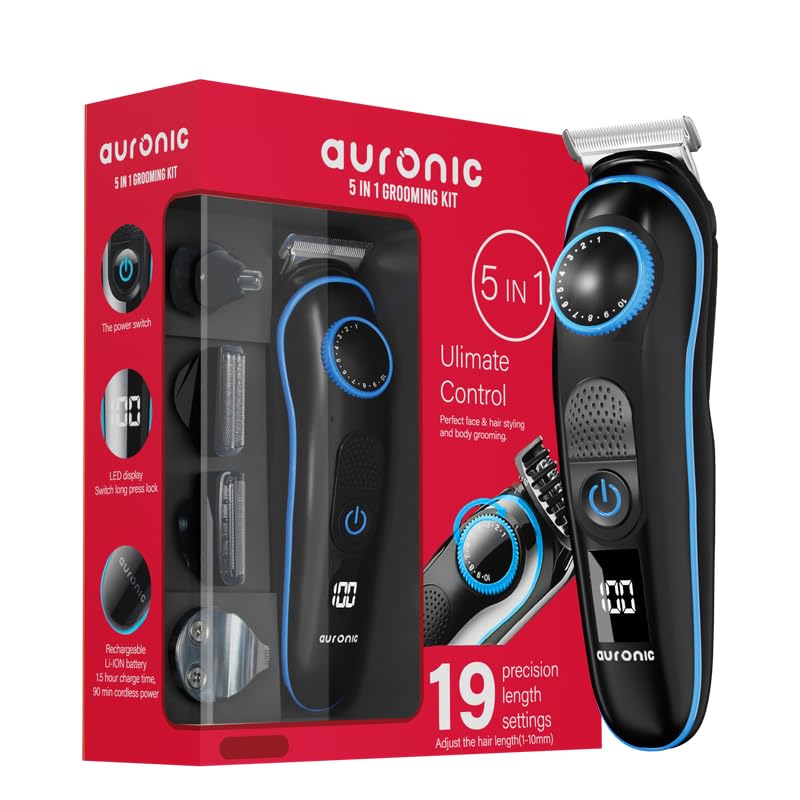 AURONIC Grooming Kit For Men 5 IN 1 Multifunctional Body Groomer For