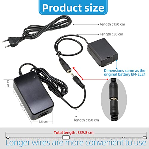 Reemplazo de batería EN-EL21 con adaptador CA Glorich EH-5 5