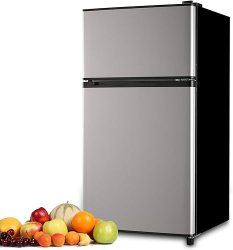 Miniatura 1 de WANAI Refrigerador compacto de 3.5 pies cúbicos de doble puerta con congelador, refrigerador pequeño con 7 modos TEMP, ahorro de energía, bajo ruido
