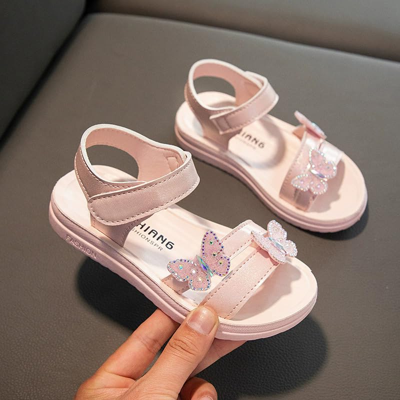 Girls Sandals with Butterfly Cute Dress Flats Shoes Party Wedding3