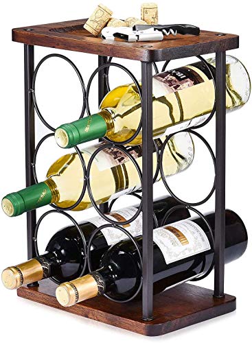 Soporte para botellas de vino de mesa 3 niveles 6 botellas miniatura 1
