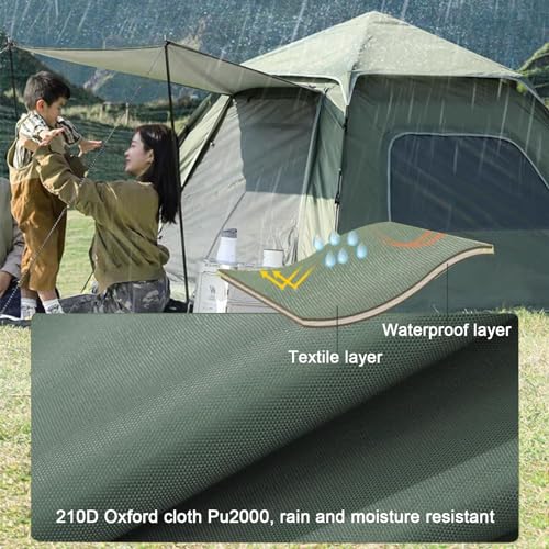 Carpa pop-up para camping, 3-5 personas, verde miniatura 5