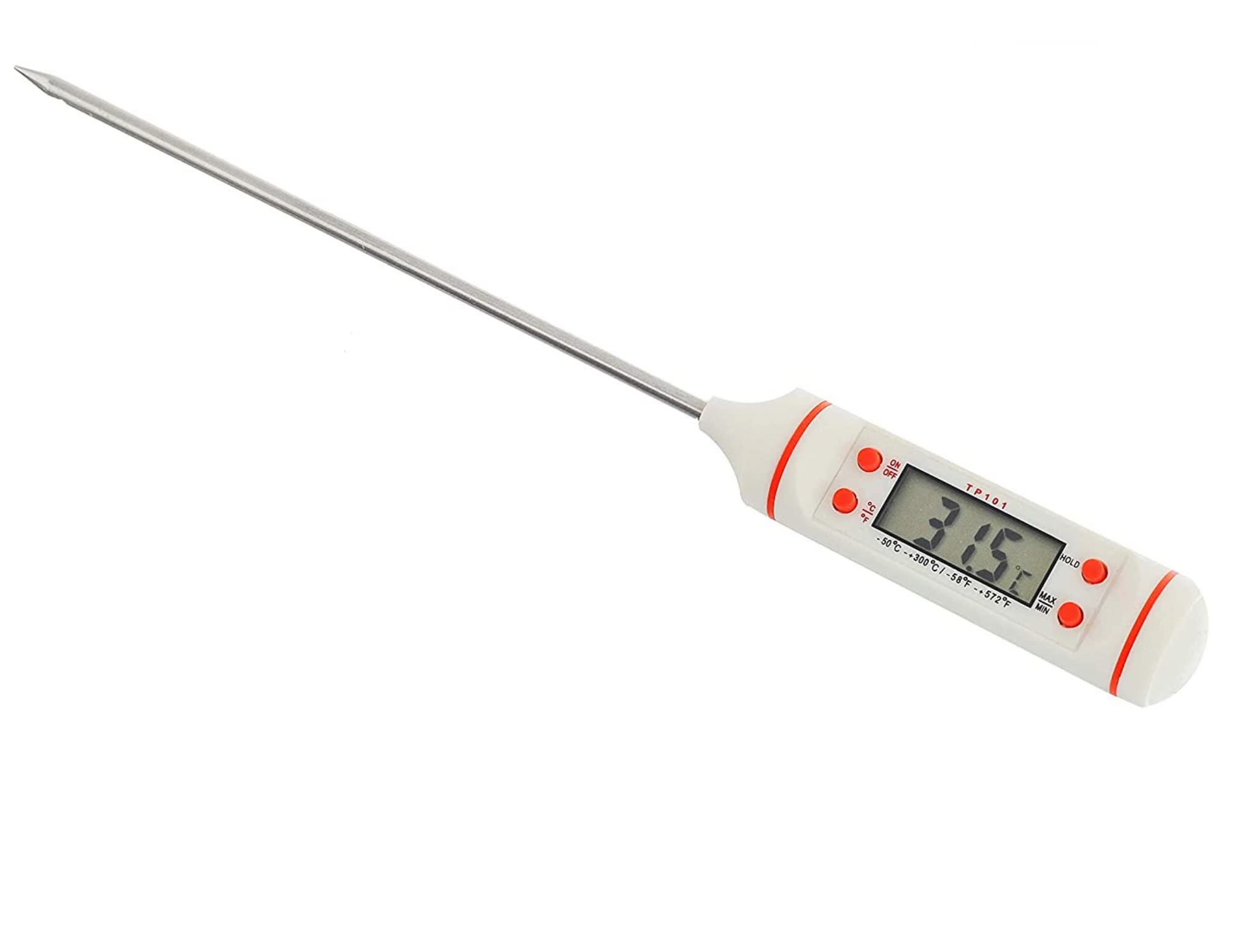 Konvio Kitchen Cooking Digital Multi-Functional Thermometer with Instant Read, Long Probe, LCD Screen, Best for Food, Meat, Milk, and Water (Battery Included) (B09XF3BB4F) Amazon Price History, Amazon Price Tracker
